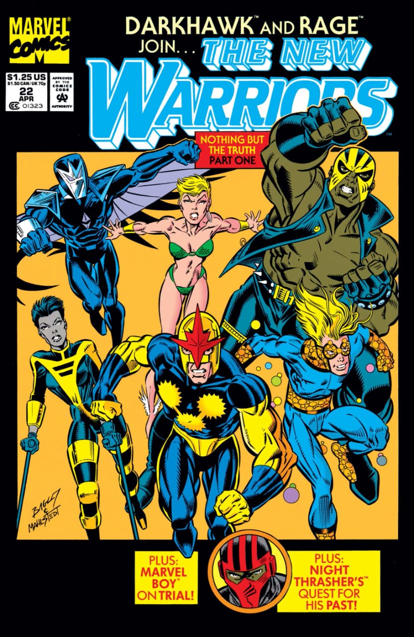 The New Warriors #22 (1992) - Darkhawk & Rage Join - Marvel Comics