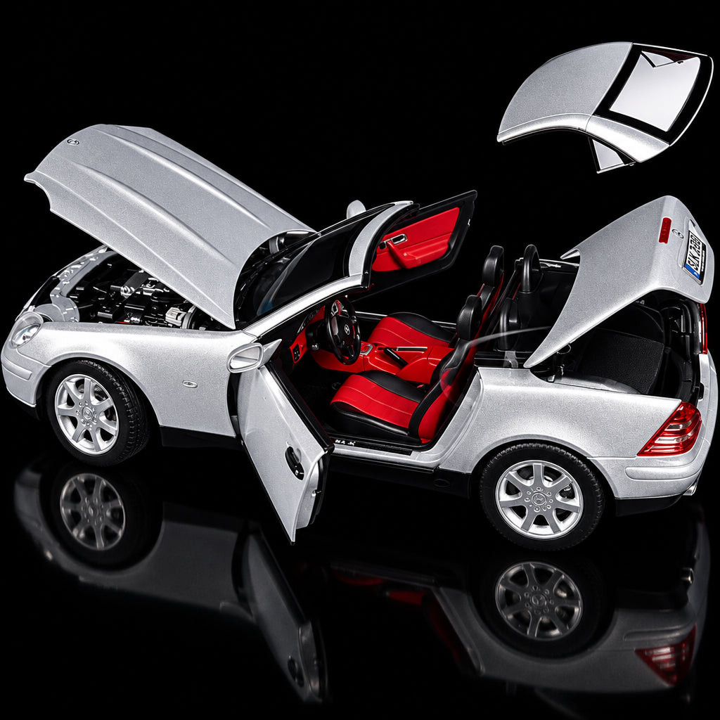 Maisto vintage  silver 1:18 scale 1996 Mercedes-Benz SLK 230