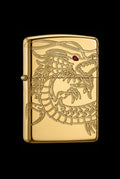 Zippo Asian Dragon Armor 360-Degree MultiCut High Polish Gold Plate Lighter (Model 29265)