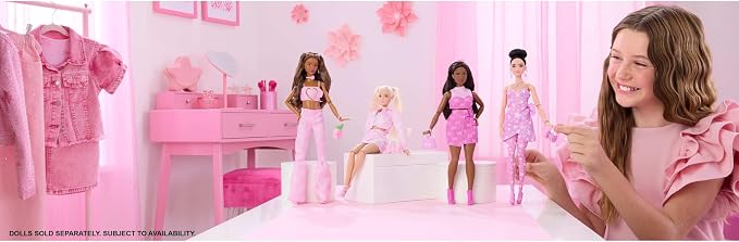 Barbie Deluxe Style Doll #9 with Blonde Hair in Pink Denim Outfit