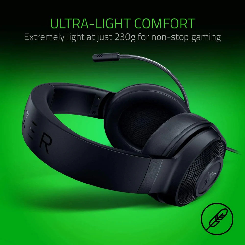 Razer   Kraken   X   Lite   Ultralight   Gaming   Headset:   7.1   Surround   Sound   -   Black