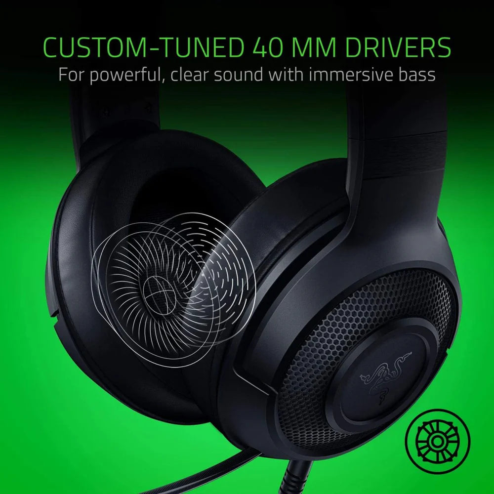Razer   Kraken   X   Lite   Ultralight   Gaming   Headset:   7.1   Surround   Sound   -   Black