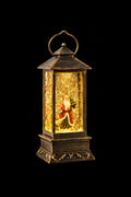 SHATCHI Water Filled Swirling Glitter Musical Lantern USB And Battery Operated LED Christmas Light Nativity Snowing Spinning Xmas Home Snow Globe Decoration...
