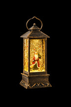 SHATCHI Water Filled Swirling Glitter Musical Lantern USB And Battery Operated LED Christmas Light Nativity Snowing Spinning Xmas Home Snow Globe Decoration...