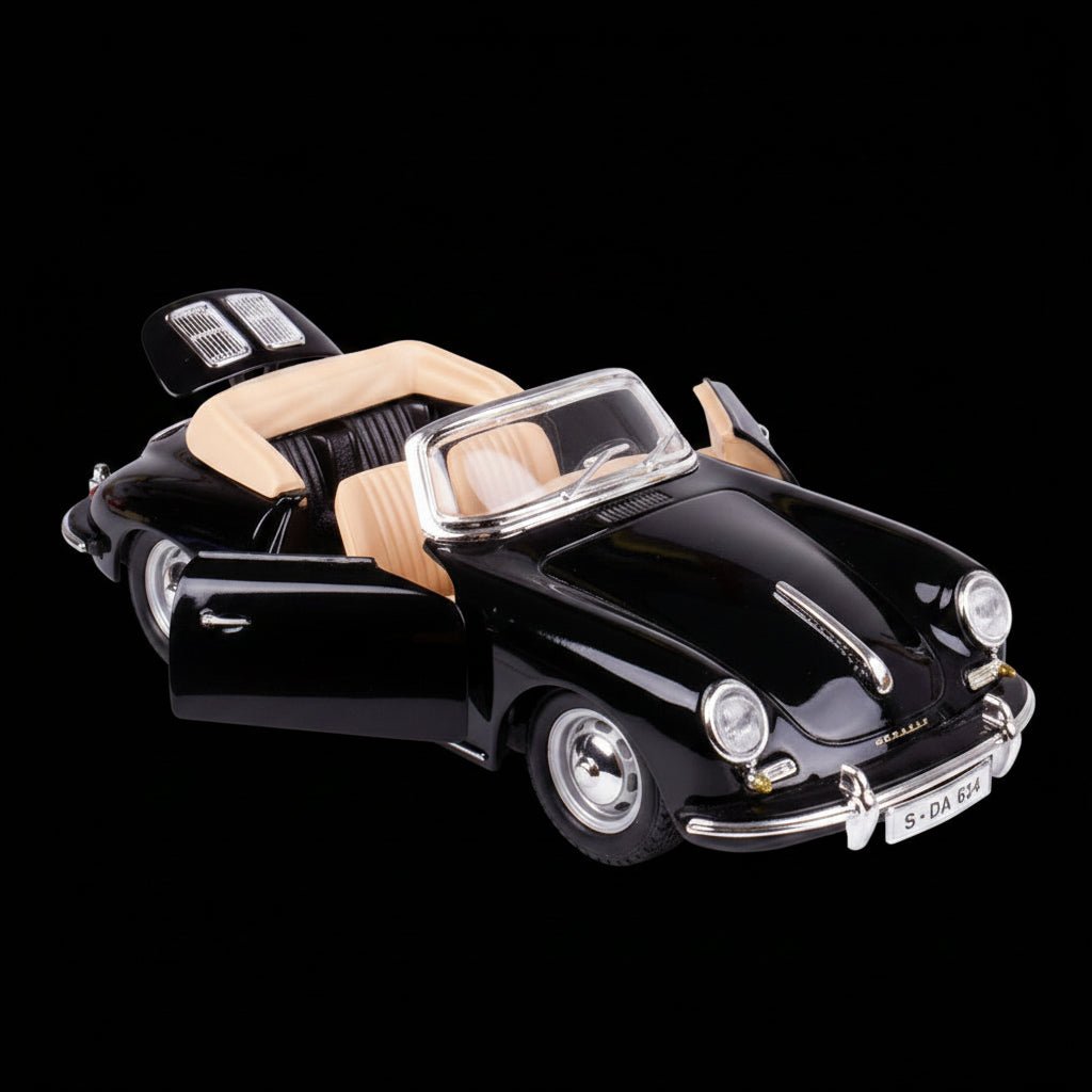 BBURAGO 1:24 scale  black 1961 Porsche 356B Cabriolet