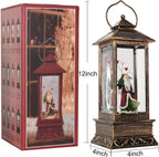 SHATCHI Water Filled Swirling Glitter Musical Lantern USB And Battery Operated LED Christmas Light Nativity Snowing Spinning Xmas Home Snow Globe Decoration...