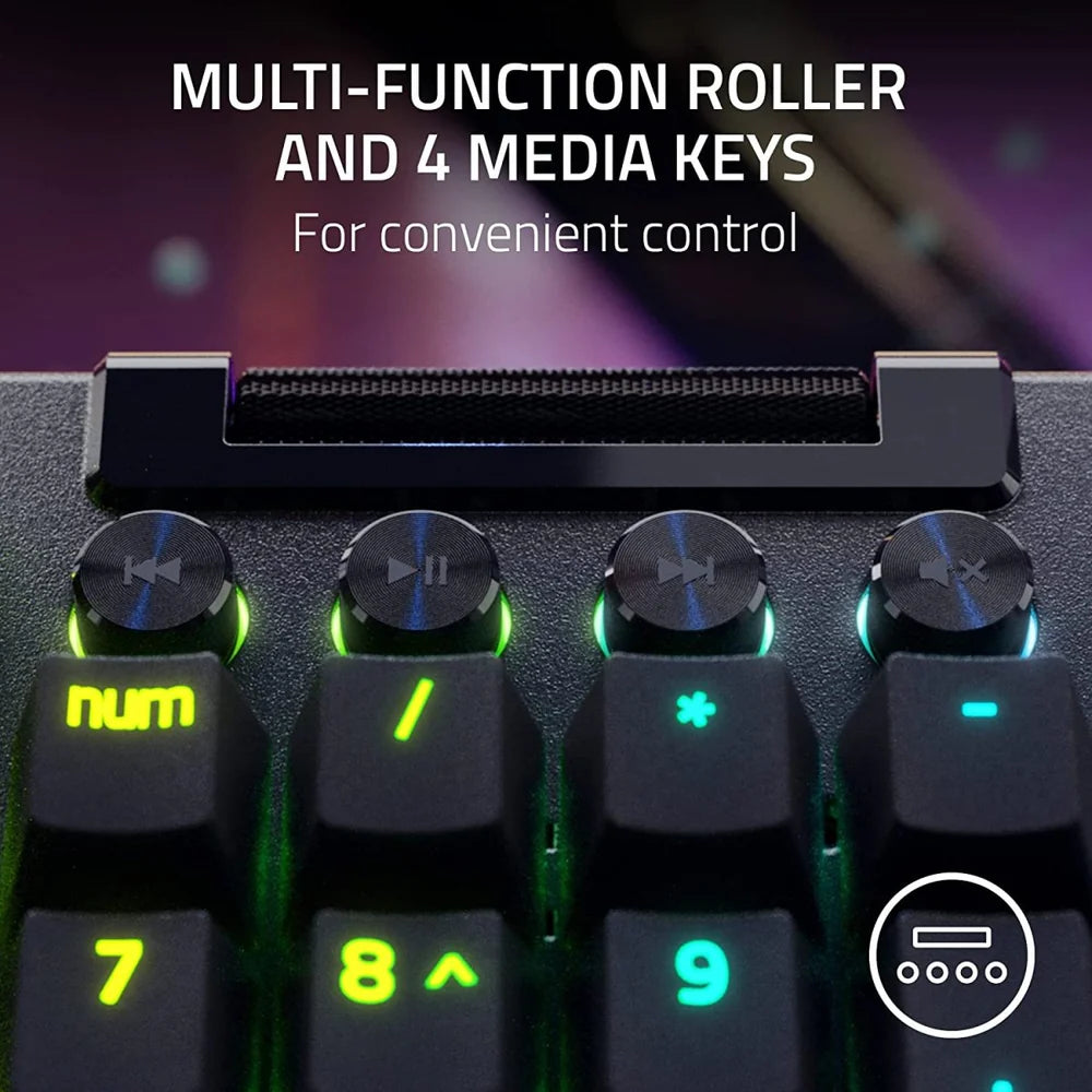 Razer   BlackWidow   V4   Pro   -   Mechanical   Gaming   Keyboard   (Green   Switch)   -   US   Layout