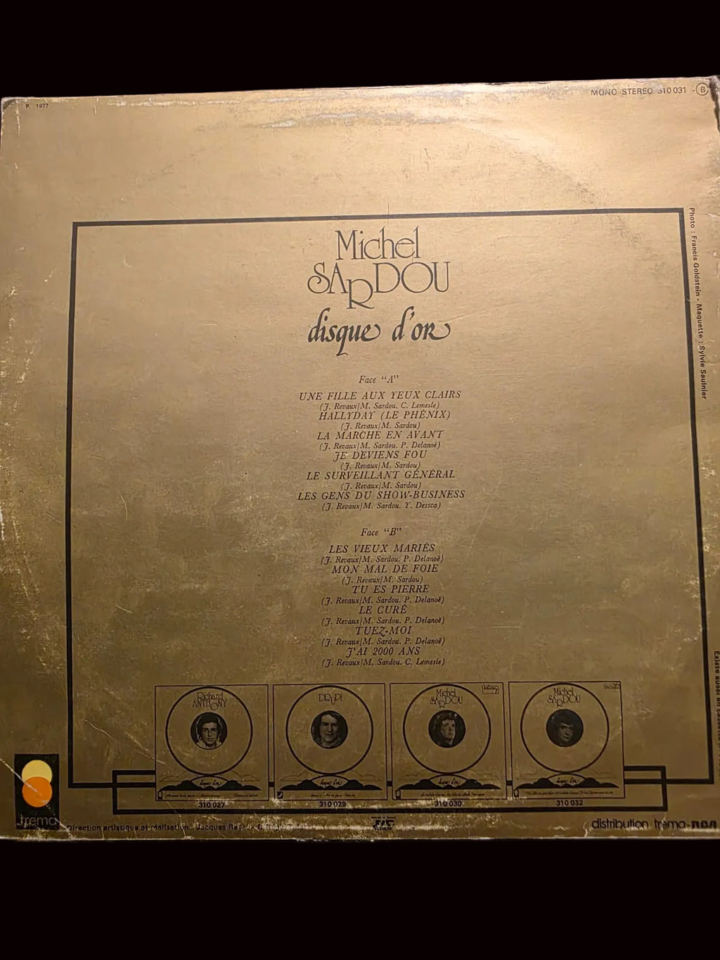 Michel sardou vinyl Disque d'Or Volume 2