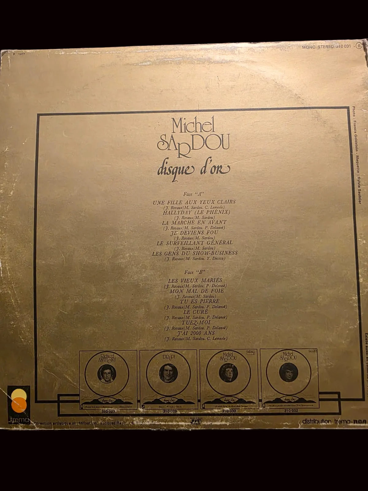 Michel sardou vinyl Disque d'Or Volume 2