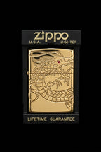 Zippo Asian Dragon Armor 360-Degree MultiCut High Polish Gold Plate Lighter (Model 29265)