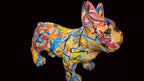 decorative 40 CM Graffiti French Bulldog Statue made from durable polyresin