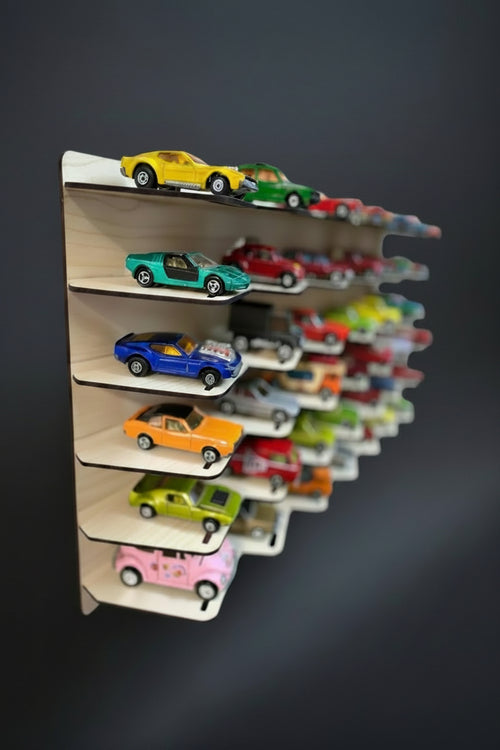 42 Car Wooden wall Shelf (Hotwheels and Matchbox)