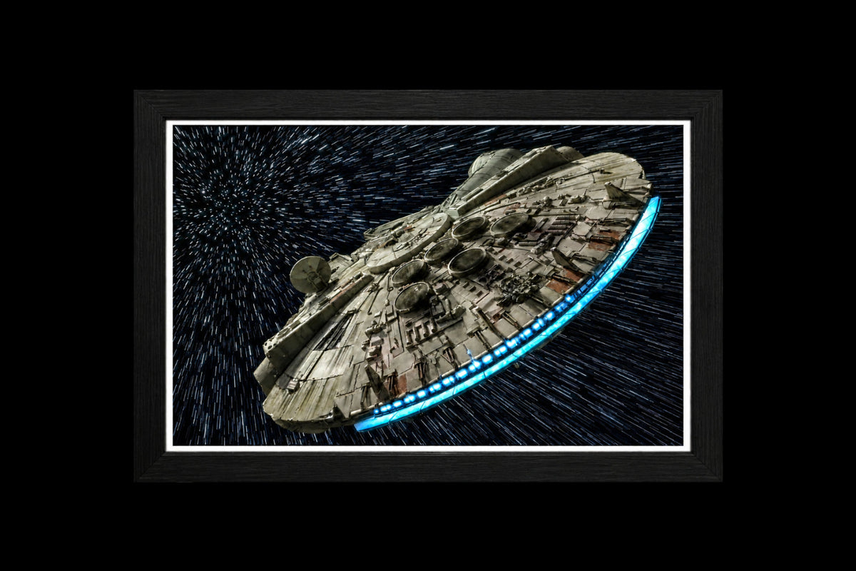 Framed Canvas  STAR WARS Millennium Falcon traveling through hyperspace 60cm X 80CM