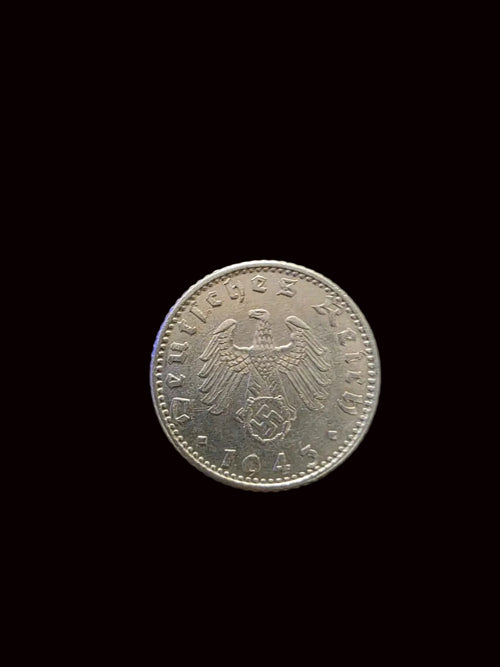 50 Reichspfennig aluminum coin issued by Nazi Germany (Third Reich) between 1939 and 1944
