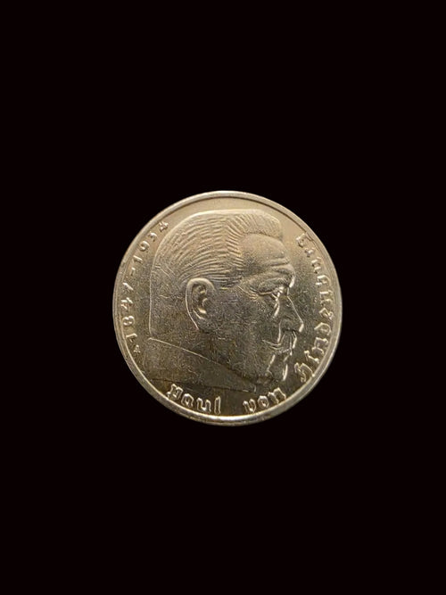 1939 Nazi Germany 2 Reichsmark silver coin.