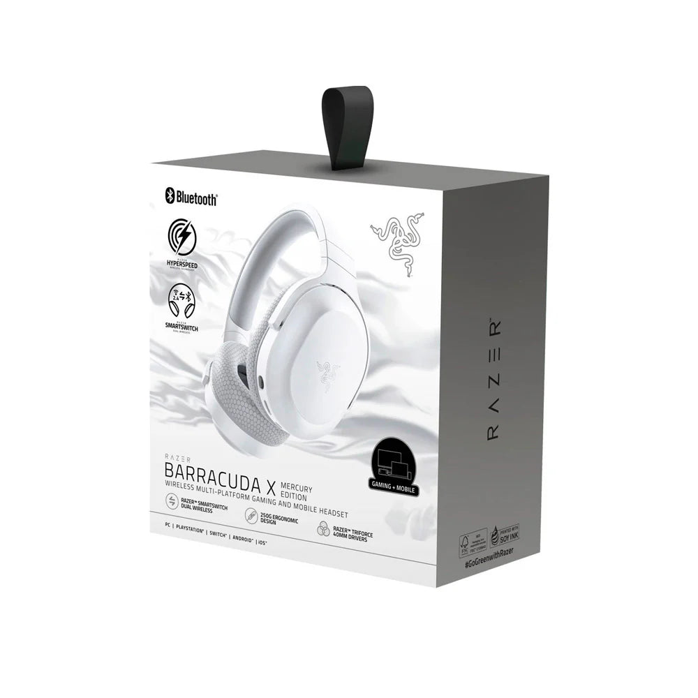 Razer   -   Barracuda   X   2022   Edition   Wireless   Stereo   Gaming   Headset   for   PC,   PS5,   PS4,   Switch,   and   Mobile   -   Mercury   White