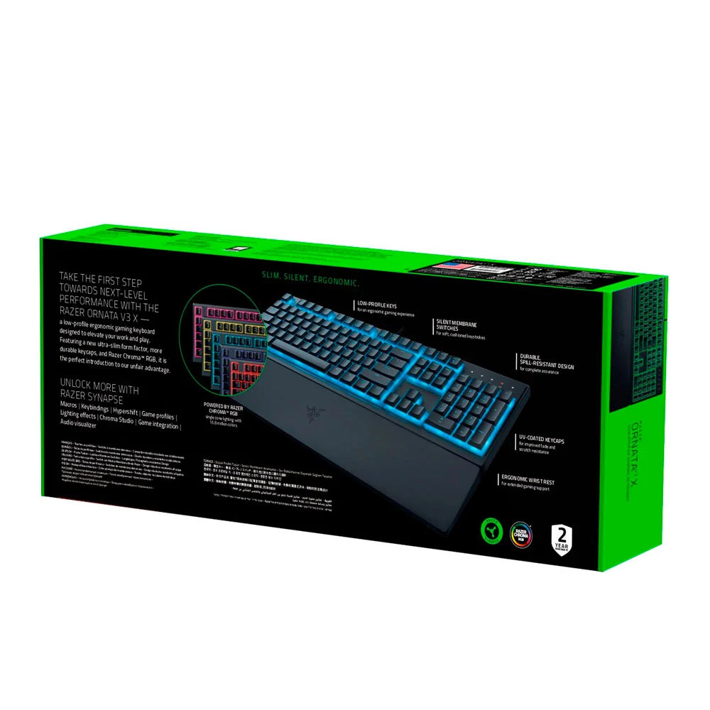 Razer   -   Ornata   V3   X   Full-Size   Wired   Membrane   Gaming   Keyboard   with   Chroma   RGB   Backlighting   -   Black