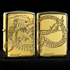 Zippo Asian Dragon Armor 360-Degree MultiCut High Polish Gold Plate Lighter (Model 29265)