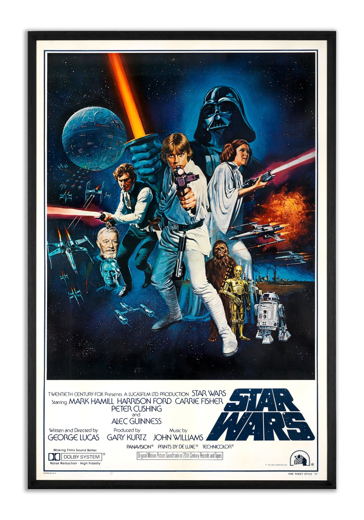 iconic 1977 Star Wars Episode IV: A New Hope theatrical poster