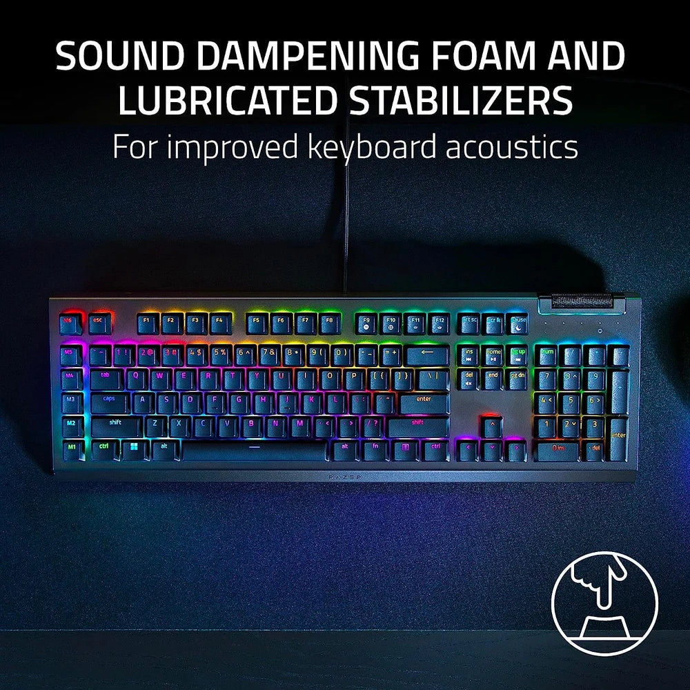 Razer   BlackWidow   V4   X   -   Mechanical   Gaming   Keyboard:   Green   Switches   Tactile   &   Clicky