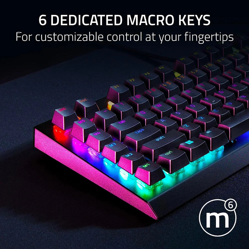 Razer   BlackWidow   V4   X   -   Mechanical   Gaming   Keyboard:   Green   Switches   Tactile   &   Clicky