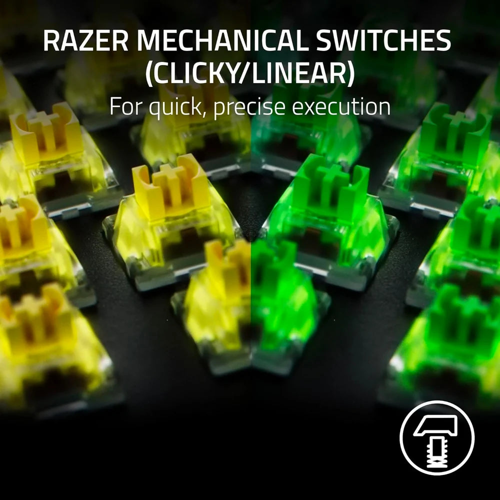 Razer   BlackWidow   V4   X   -   Mechanical   Gaming   Keyboard:   Green   Switches   Tactile   &   Clicky