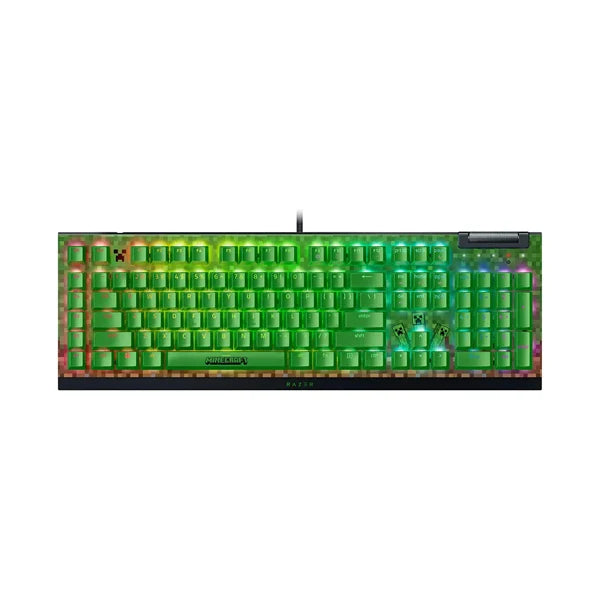 Razer   BlackWidow   V4   X   Minecraft   Edition   Mechanical   Gaming   Keyboard   –   Full-Size   RGB   Wired   with   Clicky   Green   Switches