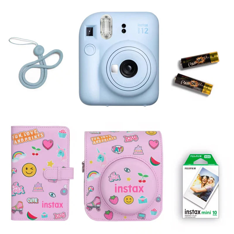 Fujifilm   Instax   Mini   12   Gift   Box   Instant   Camera  Blue color +   Mini   film   +   Protective   Case   +   Photo   Album