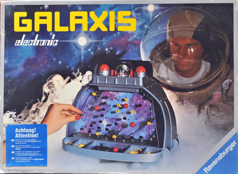 Galaxis electronic game box published by Ravensburger in 1980 (designed by David Wells)