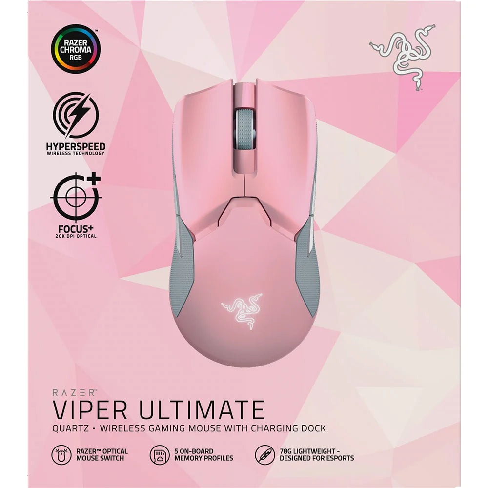 Razer   Viper   Ultimate   with   Charging   Dock   -   Quartz
