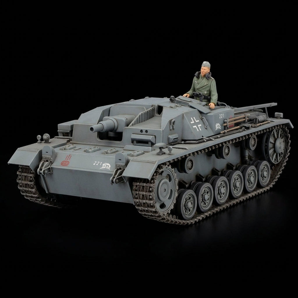 Tamiya 1/35 German Sturmgeschütz III Ausf. B (Sd.Kfz. 142) model kit (Item No. 35281).