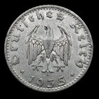 Nazi 1935- Germany 50 Reichspfennig Coin