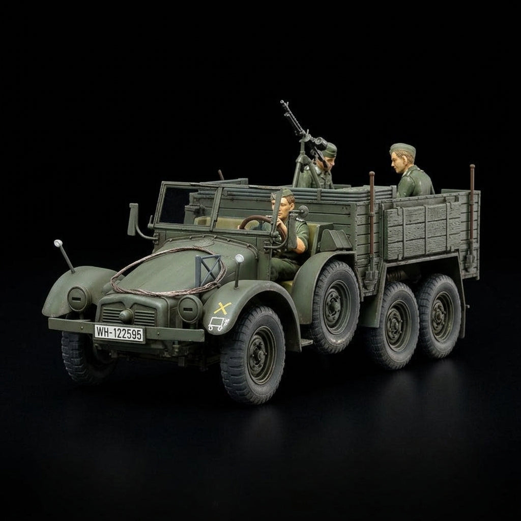 Tamiya 1/35 Scale German 6x4 Truck Krupp Protze (Kfz.70) Personnel Carrier Model Kit (Item 35317)
